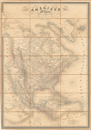 Authentic Antique Map of North America: Amerique du Nord By: Auguste Henri Dufour Date: 1845 (dated) Paris 