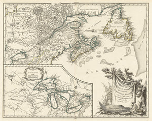 Authentic Antique Map of Canada and the Great Lakes: Partie de l'Amerique Septent? qui comprend la Nouvelle France ou le Canada … By: Robert Vaugondy Date: 1755 (Published) Paris