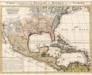 1719 Carte contenant le Royaume du Mexique et la Floride