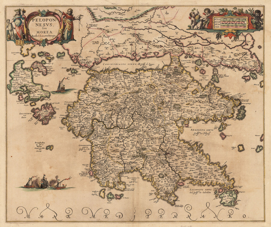 1660 Peloponesus sive Morea Auth. I. Laurenbergio.