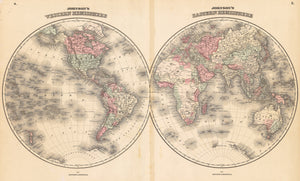 1862 Johnson’s Eastern & Western Hemisphere
