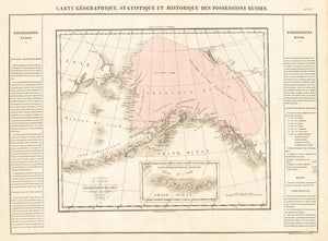 1825 Carte Geographique, Statistique et Historique Des Possessions Russes