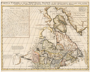 1732 Carte du Canada ou de la Nouvelle France, & des Découvertes qui y ont été faites..