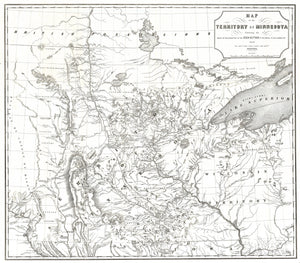 1849 Map of the Territory of Minnesota Exhibiting the Route of the Expedition to the Red River of the North, in the Summer of 1849