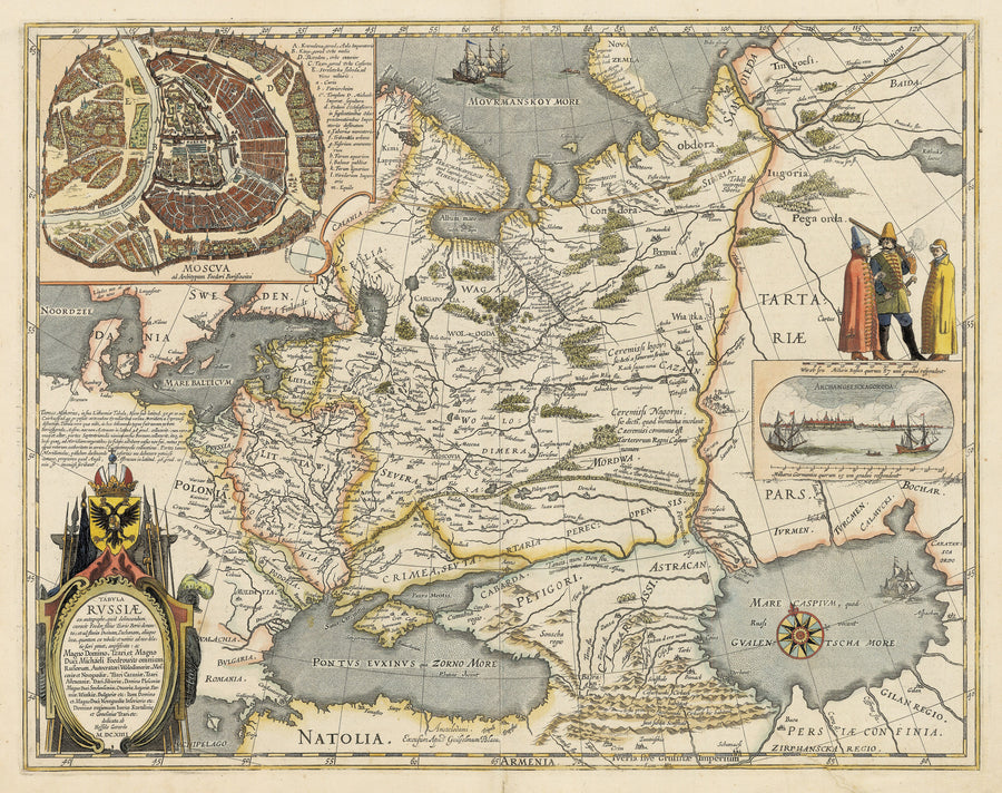 1613 / 1635 Tabula Russiae ex autographo, quod delineandum curavit Foedor filius Tzaris Borois desumta …. MDCXIIII