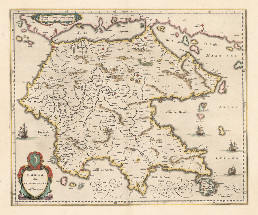 1666 	Morea olim Peloponnesus. Guilj. Blaeu exc.