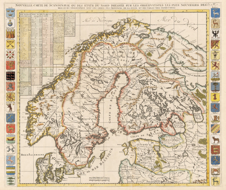 1719 Nouvelle Carte de Scandinavie ou des Etats du Nord…