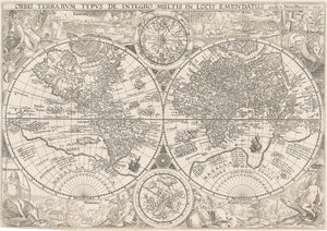 1594 Orbis Terrarum Typus de Integro Multis in Locis Emendatus auctore Petro Plancio 1594.