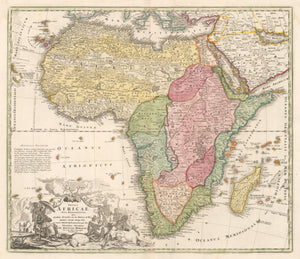 nwcartographic.com : Antique Map of Africa - Totius Africae Nova Repraesentatio qua praeter diverlos in ea Status et Regiones… By: Homann Date: 1715 Dimensions: 19 x 22.25