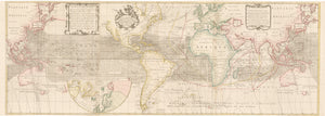 1730 Nova & Accuratissima Totius Terrarum Orbis Tabula Nautica Variationum Magneticarum Index Juxta Observationes Anno 1700 Habitas Constructa per Edm: Halley