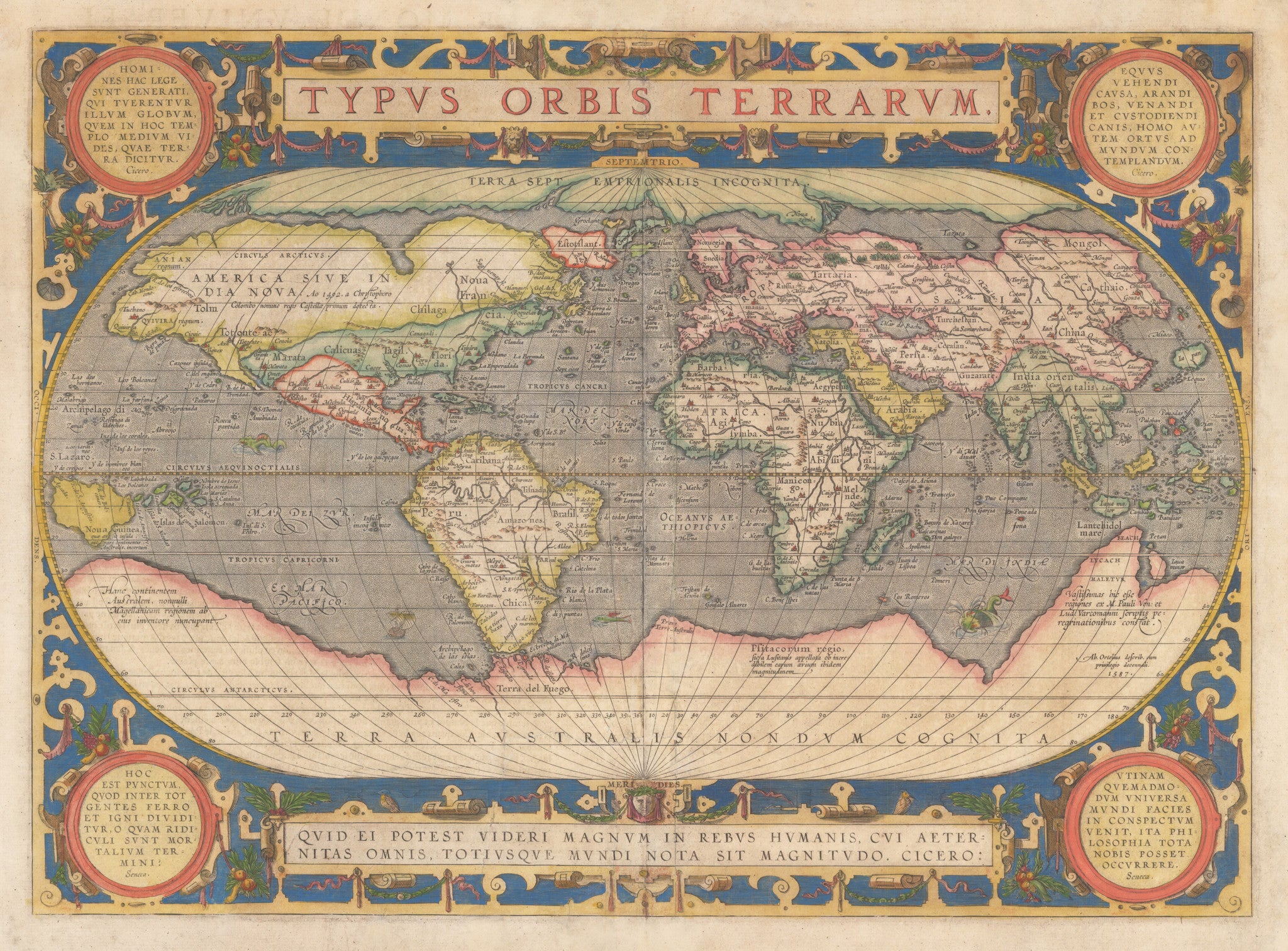 Typus Orbis Terrarum, Ortelius 1587 - nwcartographic.com – New
