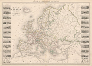 Nouvelle Carte Illustre de l'Europe Presentant les Grandes Divisions Physiques... By: A. Vuillemin Date: 1861 (dated) Paris Size: 33.3 x 23.6 inches 