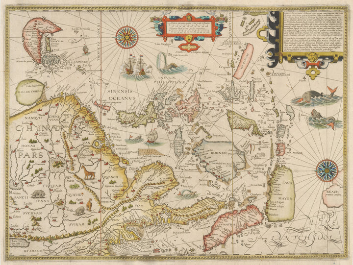 1596 Exacta & Accurata Delineatio cum Orarum Maritimarum tum etjam locorum terrestrium quae in Regionibus China, Cauchinchina, Camboja sive Champa, Syao, Malacca, Arracan & Pegu...