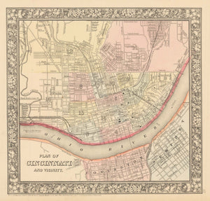 1860 Plan of Cincinnati and Vicinity