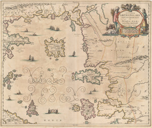 nwcartographic.com: Antique Map of Greece - Insularum Archipelagi Septentrion Alis Seu Maris Aegaei  By: Jansson Date: 1650
