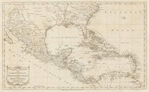 Map of the European Settlements in Mexico or New Spain and the West Indies.