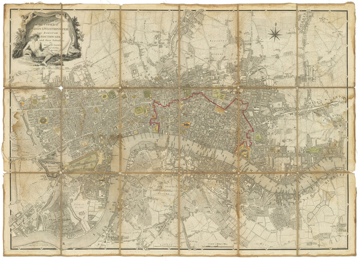 A Plan of the Cities of London & Westminster The Borough of Southwark and their Suburbs 