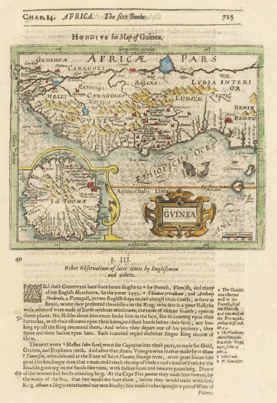 1625 Hondius his Map of Guinea.