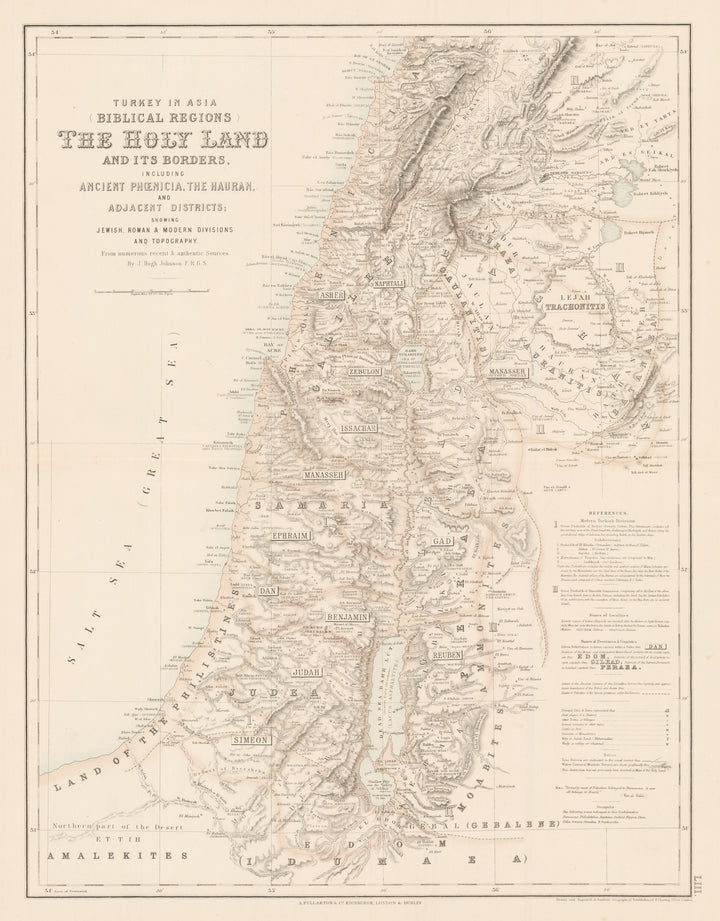 Description Geographique de la Terre Promise, Terre des Hebreux, et des Israelites Partagée selon l’ordre de Dieu, Aux Douze Tribus Descendantes des Douze Fils de Jacob . . . 