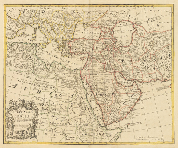 Map of Turky, Arabia and Persia. Corrected from the latest Travels & from ye Observations of ye Royal Societys of London & Paris by G. de L’Isle