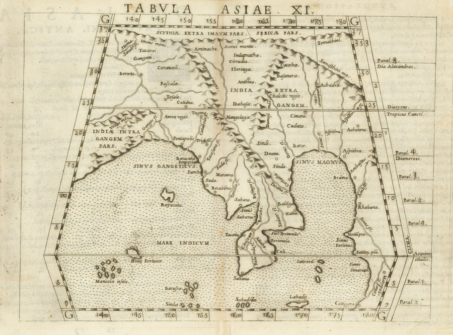 1574 Tabvla Asiae XI [map of Bengal and Burma, “India Extra Gangem”]