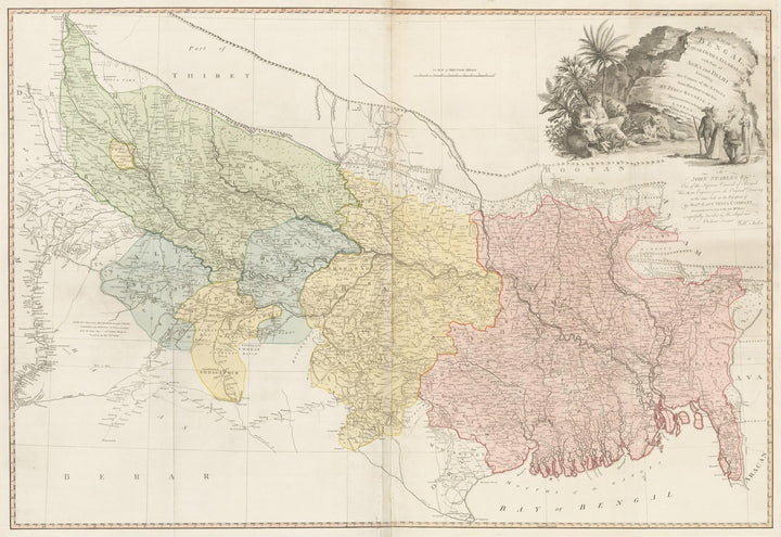 A Map of Bengal, Bahar, Oude & Allahabad with Part of Agra and Delhi Exhibiting the Course of the Ganges from Hurdwar to the Sea