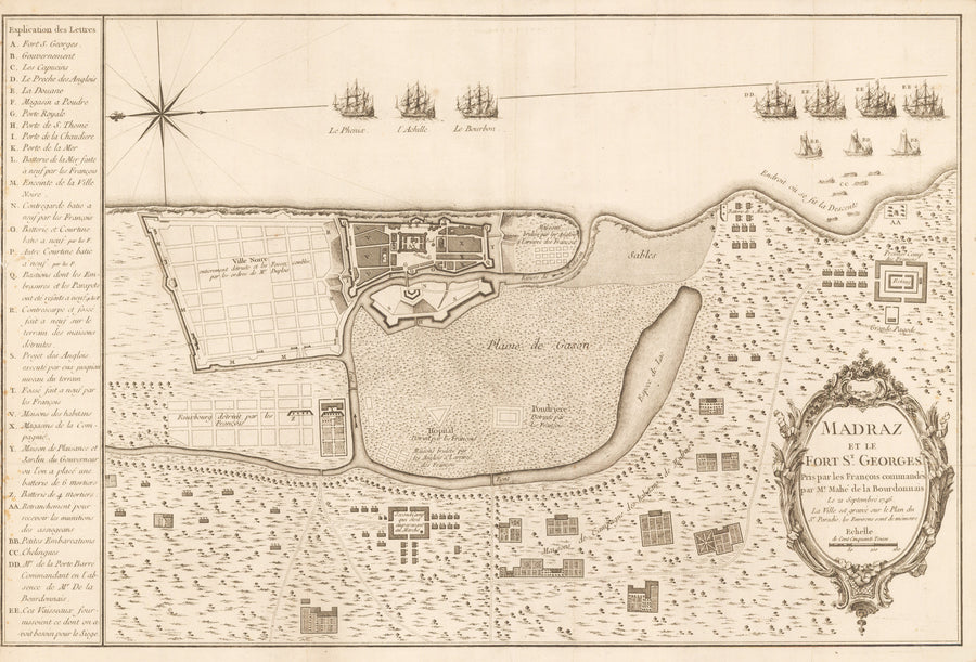 1746 Madraz et le Fort St. Georges Pris par les François commandés par Mr. Mahé de la Bourdonnais Le 21 Septembre 1746.