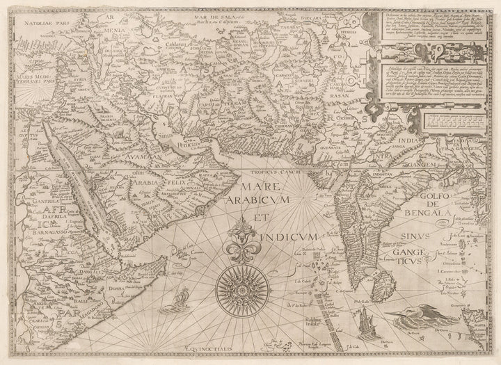 1596 Deliniantur in hac tabula, Orae maritimae Abexiae, freti Mecani: al. Maris Rubri: Arabiae Freti Mecani: al Maris Rubri: Arabiae, Ormi, Persiae, Supra Sindam usque . . .