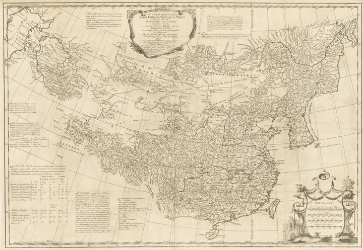 A General Map Comprizing China, Chinese-Tartary & Tibet: drawn from the Particular Maps of the Jesuits together with the Countries between Kashgar and the Caspian Sea laid down according to the Oriental Geographers & Historians By the Sieur d’Anville, Geographer in ordinary to the King of France 1734