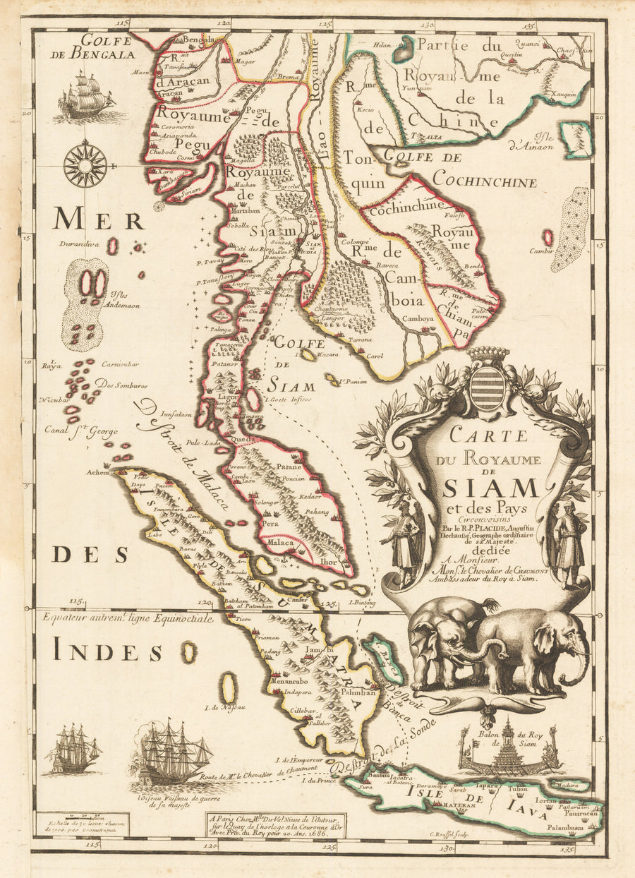 1686 Carte du Royaume de Siam et des Pays Circonvoisins