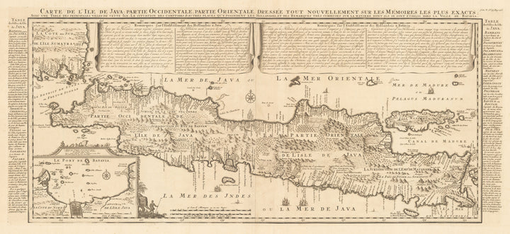 1719 Carte de l’Ile de Java: partie Occidentale, partie Orientale, dressée tout nouvellement sur les mémoires…