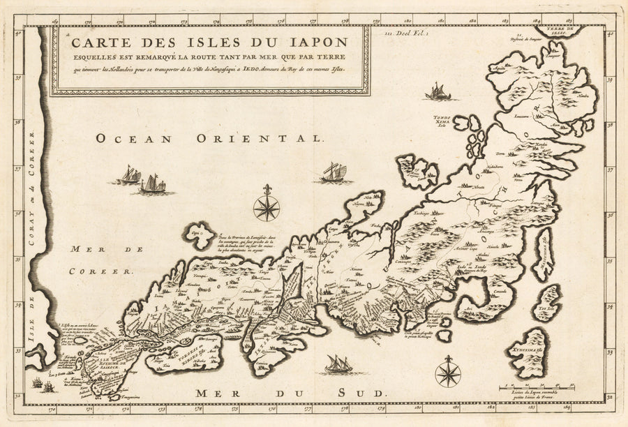 Antique Map of Japan by Tavernier : nwcartographic.com – New World Antique Map of Japan by Tavernier : nwcartographic.com – New World