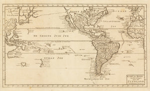 1724 Kaart der Reyze van drie Schepen naar het Zuydland in de Jaaren 1721 en 1722