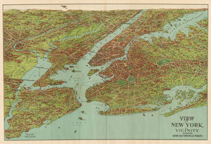 1925 View of New York and Vicinity Showing Good Automobile Roads