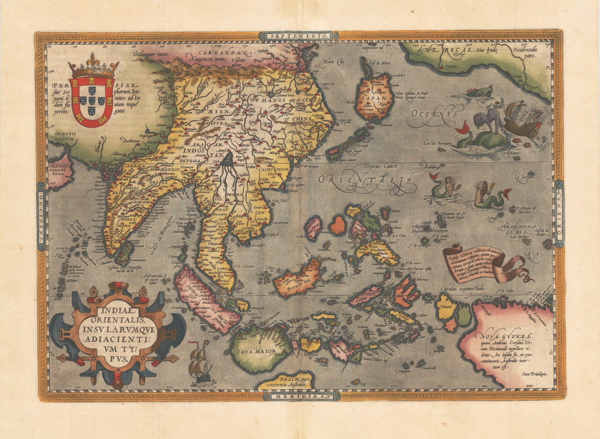 Antique Map of Southeast Asia Ortelius 1595 nwcartographic.com – New ...