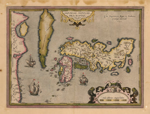 Antique Map of Japan -  Iaponiae Insulae Descriptio By: Abraham Ortelius Date: 1609, nwcartographic.com