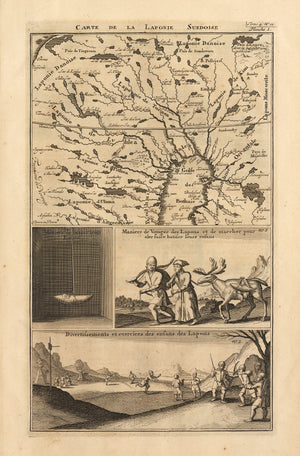 1710 Six Portfolio Pages Depicting Lapland, its People and Culture