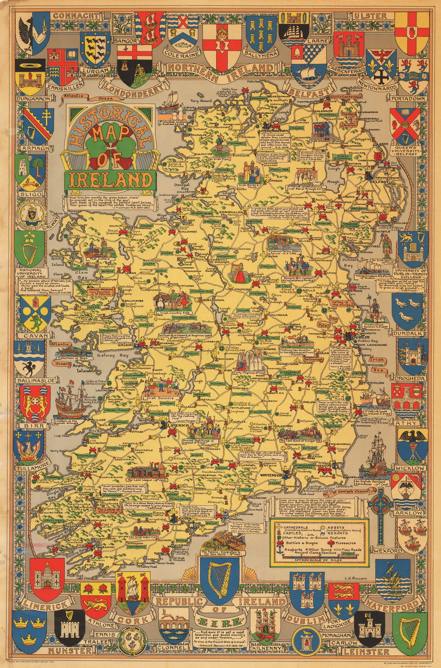 1969 Historical Map of Ireland
