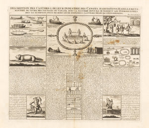 Description .... Maniere De Vivre Des Sauvages... Du Canada By: Chatelain Date: 1720 (Published) Amsterdam Size: 14.5 x 17 in - antique, print, Canada