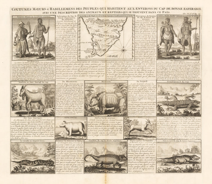 1720 Coutumes Moeurs & Habillemens des Peuples qui Habitent aux Environs de Cap de Bonne Esperance avec une Description des Animaux et Reptiles qui se Trouvent dans ce Pais.