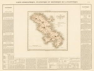 Carte Geographique, Statistique, et Historique de la Martinique  By: Buchon Date: 1825 (Published) Paris Size: 18 x 24 in - antique, map, martinique, caribbean 