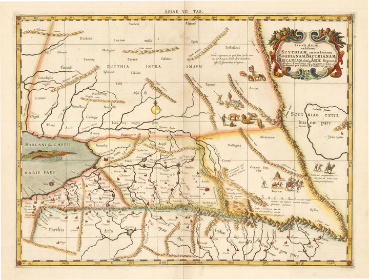 Scythiam, intra Imaum Sogdianam, Bactrianam ... Asiae Regiones By: Mercator Date: 1578 (printed circa 1730) Size: 13.5 x 18 in - antique, map, central asia
