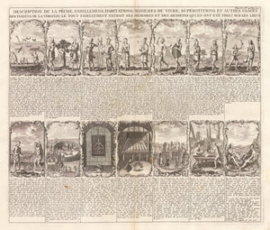 Description De La Peche, Habillemens, Hatitations, Manieres De Vivre, Superstitions, et Autres Usages Des Indiens De La Virginie by Chatelain 1720