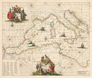 1675 Occidentalior Tractus Maris Mediterranei / Wester Gedeelte van de Middelandse Zee