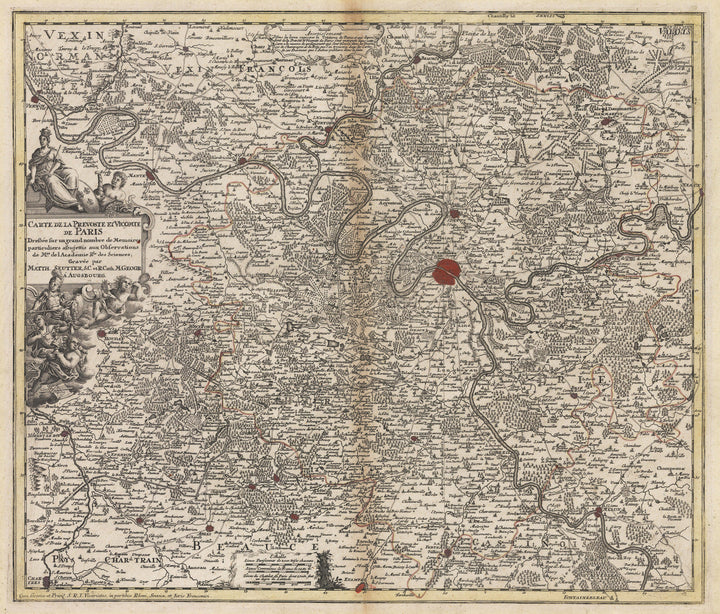 1716 Carte de la Prevoste et Vicomte de Paris – DreBee fur ungrand nombre de Memoires particuliers  aBujettis aux Observations de Mrs. D l Academie…