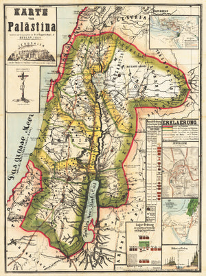 Antique Map of Palestine by: Rappard F. von 1869 : nwcartographic.com