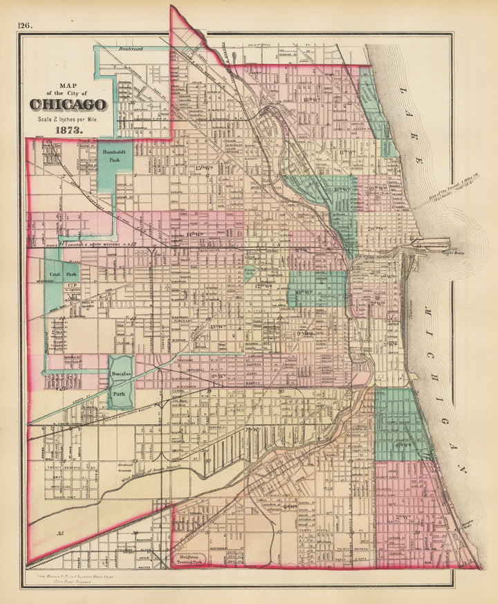 1873 Map of the City of Chicago