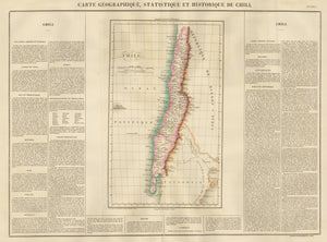 Carte Geographique, Statistique et Historique Du Chili. 