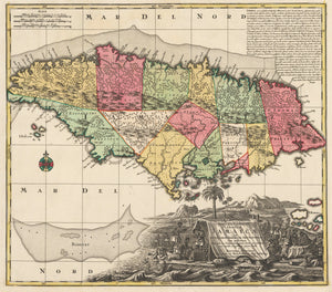 1730 Nova Designation Insulae Jamaicae ex Antillanis Americae Septentrion.