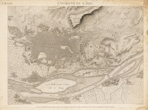 Environs du Kaire. By: Jean B.J. Fourier Date: 1823 (circa) Paris Dimension: 16.5 x 22.5 inches (47 cm x 62 cm) - antique, vintage, old, map of Egypt